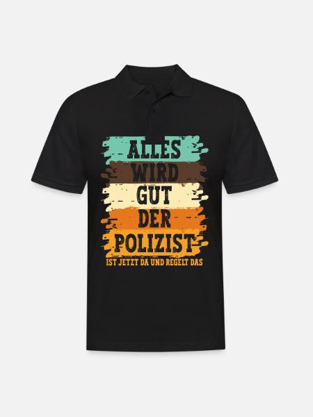 Polizist Polizei - Männer Poloshirt - Schwarz
