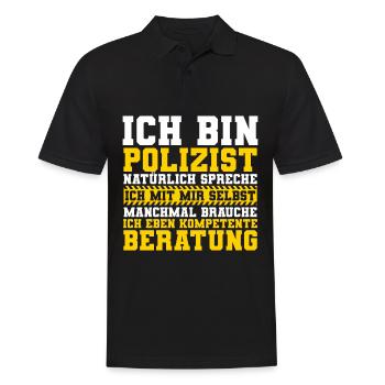 Ich Bin Polizist Polizei - Männer Poloshirt - Schwarz - Vorne - Kai (181cm)