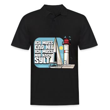 Sylt - Männer Poloshirt - Schwarz - Vorne - Kai (181cm)