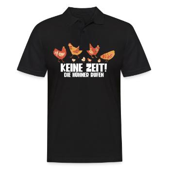Huhn Hühner - Männer Poloshirt - Schwarz - Vorne - Kai (181cm)