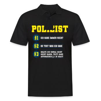 Polizist Polizei - Männer Poloshirt - Schwarz - Vorne - Kai (181cm)