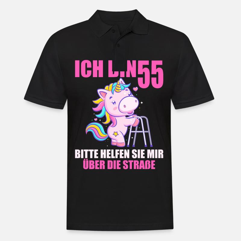 Ich bin 55 Bitte helfen Sie mir über Straße - Männer Poloshirt - Schwarz