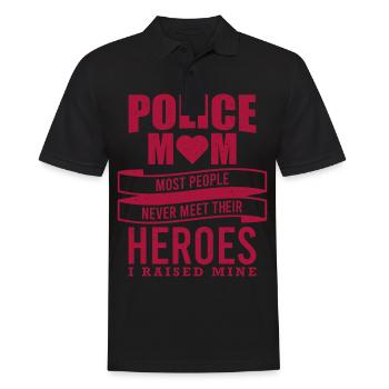 Policier Mère Police Maman La plupart des gens ne se rencontrent jamais - Polo Homme - noir - Devant - Kai (181cm)