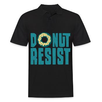 Policeman Saying Funny Donut Resist - Men's Polo Shirt - black - Front - Kai (181cm)
