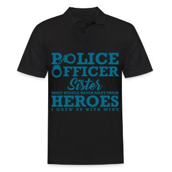 Polizist Schwester Police Officer Sister Most - Men's Polo Shirt - black - Front - Kai (181cm)