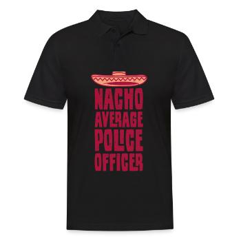 Policeman Saying Funny Nacho Average Police - Men's Polo Shirt - black - Front - Kai (181cm)