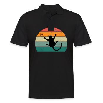 Cat Kätzchen Katzenmama Katzenpapa Frauchen Katze - Männer Poloshirt - Schwarz - Vorne - Kai (181cm)