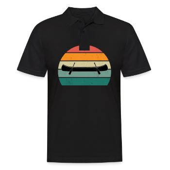 Kanufahrer Kanute Kanufahrt Kajak Slalom Kanu - Männer Poloshirt - Schwarz - Vorne - Kai (181cm)