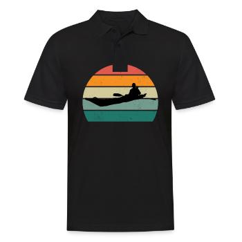 Kanufahrer Kanute Kanufahrt Kajak Slalom Kanu - Männer Poloshirt - Schwarz - Vorne - Kai (181cm)