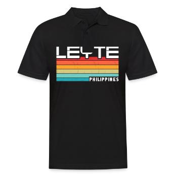 Vintage Urlaub Reise Leyte Philippinen Asien - Männer Poloshirt - Schwarz - Vorne - Kai (181cm)