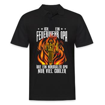 Feuerwehr Feuerwehrmann Opa - Männer Poloshirt - Schwarz - Vorne - Kai (181cm)