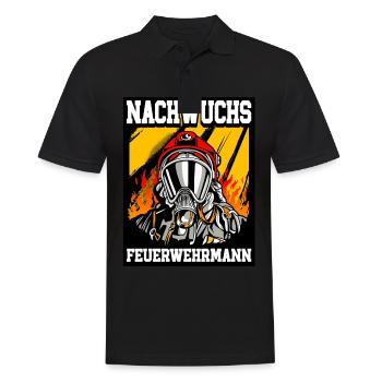 Nachwuchs Feuerwehr Feuerwehrmann - Männer Poloshirt - Schwarz - Vorne - Kai (181cm)
