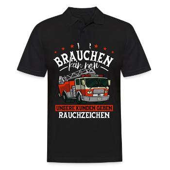 Feuerwehr Feuerwehrmann - Männer Poloshirt - Schwarz - Vorne - Kai (181cm)