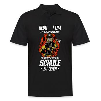 Feuerwehr Feuerwehrmann - Männer Poloshirt - Schwarz - Vorne - Kai (181cm)
