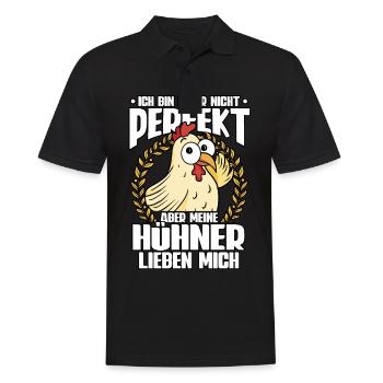 Huhn Hühner - Männer Poloshirt - Schwarz - Vorne - Kai (181cm)