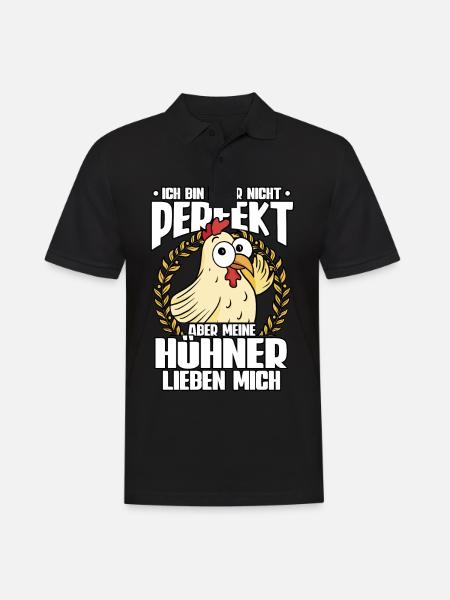 Huhn Hühner - Männer Poloshirt - Schwarz