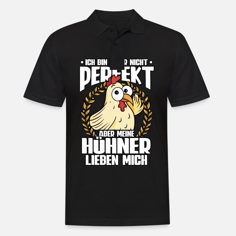 Huhn Hühner - Männer Poloshirt - Schwarz