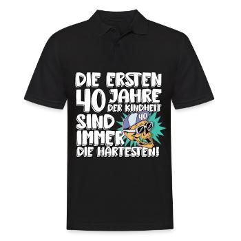 Die Ersten 40 Jahre Der Kindheit Sind Immer Die - Männer Poloshirt - Schwarz - Vorne - Kai (181cm)