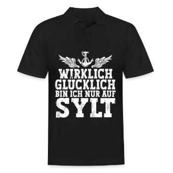 Sylt - Männer Poloshirt - Schwarz - Vorne - Kai (181cm)