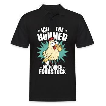 Huhn Ich Liebe Hühner Die Kacken Frühstück - Männer Poloshirt - Schwarz - Vorne - Kai (181cm)