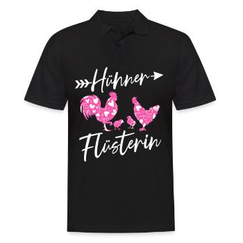 Huhn Hühner Flüstererin - Männer Poloshirt - Schwarz - Vorne - Kai (181cm)