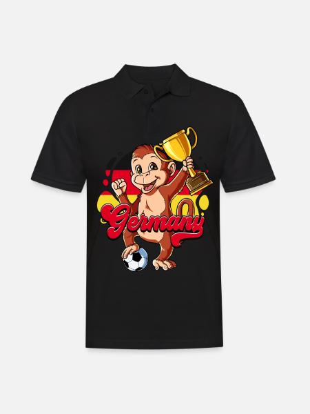 Deutschland Fußball - Männer Poloshirt - Schwarz