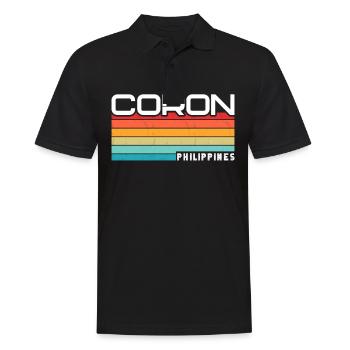 Vintage Holiday Trip Coron Philippines Asie - Polo Homme - noir - Devant - Kai (181cm)