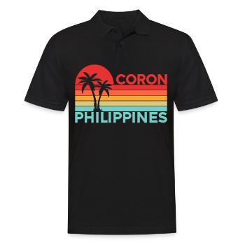 Vintage Holiday Trip Coron Philippines Asie - Polo Homme - noir - Devant - Kai (181cm)