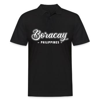 Vintage Urlaub Reise Boracay Philippinen Asien - Männer Poloshirt - Schwarz - Vorne - Kai (181cm)