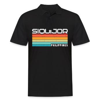 Vintage Urlaub Reise Siquijor Philippinen Asien - Männer Poloshirt - Schwarz - Vorne - Kai (181cm)