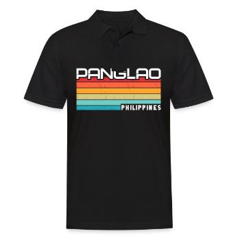Vintage Urlaub Reise Panglao Philippinen Asien - Männer Poloshirt - Schwarz - Vorne - Kai (181cm)