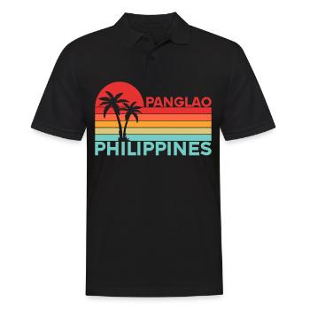 Vintage Holiday Trip Panglao Philippines Asia - Men's Polo Shirt - black - Front - Kai (181cm)