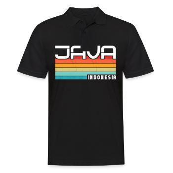 Vintage Urlaub Reise Java Indonesien Asien - Männer Poloshirt - Schwarz - Vorne - Kai (181cm)