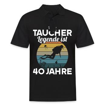 Diese Taucher Legende ist 40 Jahre 40 Geburtstag - Männer Poloshirt - Schwarz - Vorne - Kai (181cm)