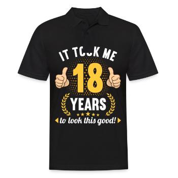 il m’a fallu 18 ans pour avoir l’air de ce bon anniversaire de 18 ans - Polo Homme - noir - Devant - Kai (181cm)