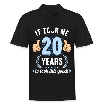 it took me 20 Years to look this good 20 Birthday - Männer Poloshirt - Schwarz - Vorne - Kai (181cm)