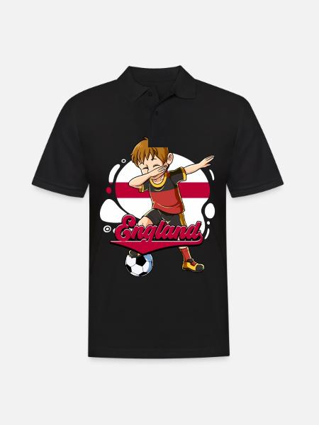 England Fußball - Männer Poloshirt - Schwarz