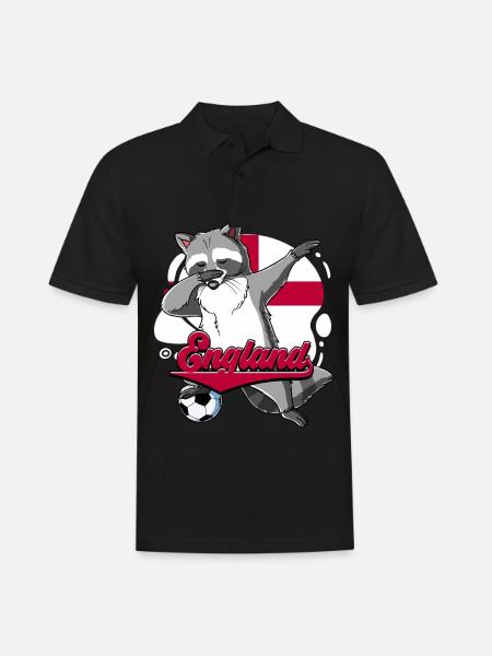 England Fußball - Männer Poloshirt - Schwarz
