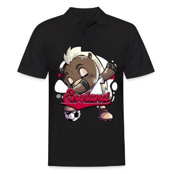 England Fußball - Männer Poloshirt - Schwarz - Vorne - Kai (181cm)