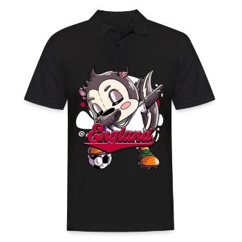 England Fußball - Männer Poloshirt - Schwarz - Vorne - Kai (181cm)