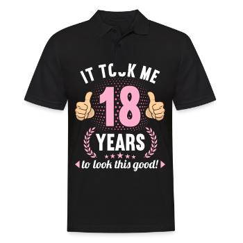 it took me 18 Years to look this good 18 Birthday - Männer Poloshirt - Schwarz - Vorne - Kai (181cm)