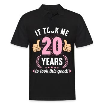 it took me 20 Years to look this good 20 Birthday - Männer Poloshirt - Schwarz - Vorne - Kai (181cm)