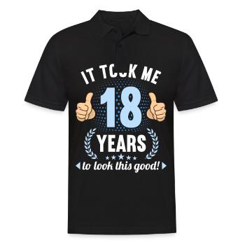 it took me 18 Years to look this good 18 Birthday - Männer Poloshirt - Schwarz - Vorne - Kai (181cm)