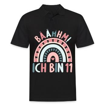 11 Jahre alt Rainbow Regenbogen 11. Geburtstag - Männer Poloshirt - Schwarz - Vorne - Kai (181cm)