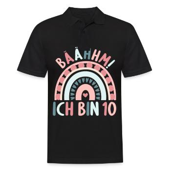 10 Jahre alt Rainbow Regenbogen 10. Geburtstag - Männer Poloshirt - Schwarz - Vorne - Kai (181cm)
