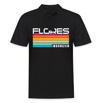Vintage Holiday Trip Flores Indonésie Asie - Polo Homme - noir - Devant - Kai (181cm)