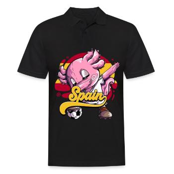 Spanien Fußball - Männer Poloshirt - Schwarz - Vorne - Kai (181cm)