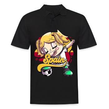 Spanien Fußball - Männer Poloshirt - Schwarz - Vorne - Kai (181cm)