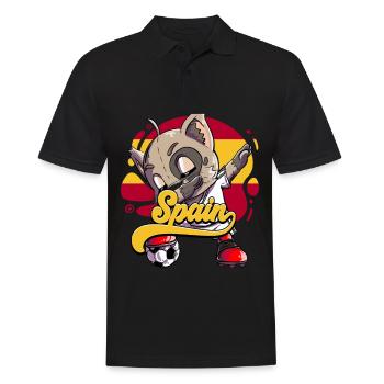 Spanien Fußball - Männer Poloshirt - Schwarz - Vorne - Kai (181cm)
