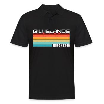 Vintage Holiday Trip Îles Gili Indonésie Asie - Polo Homme - noir - Devant - Kai (181cm)